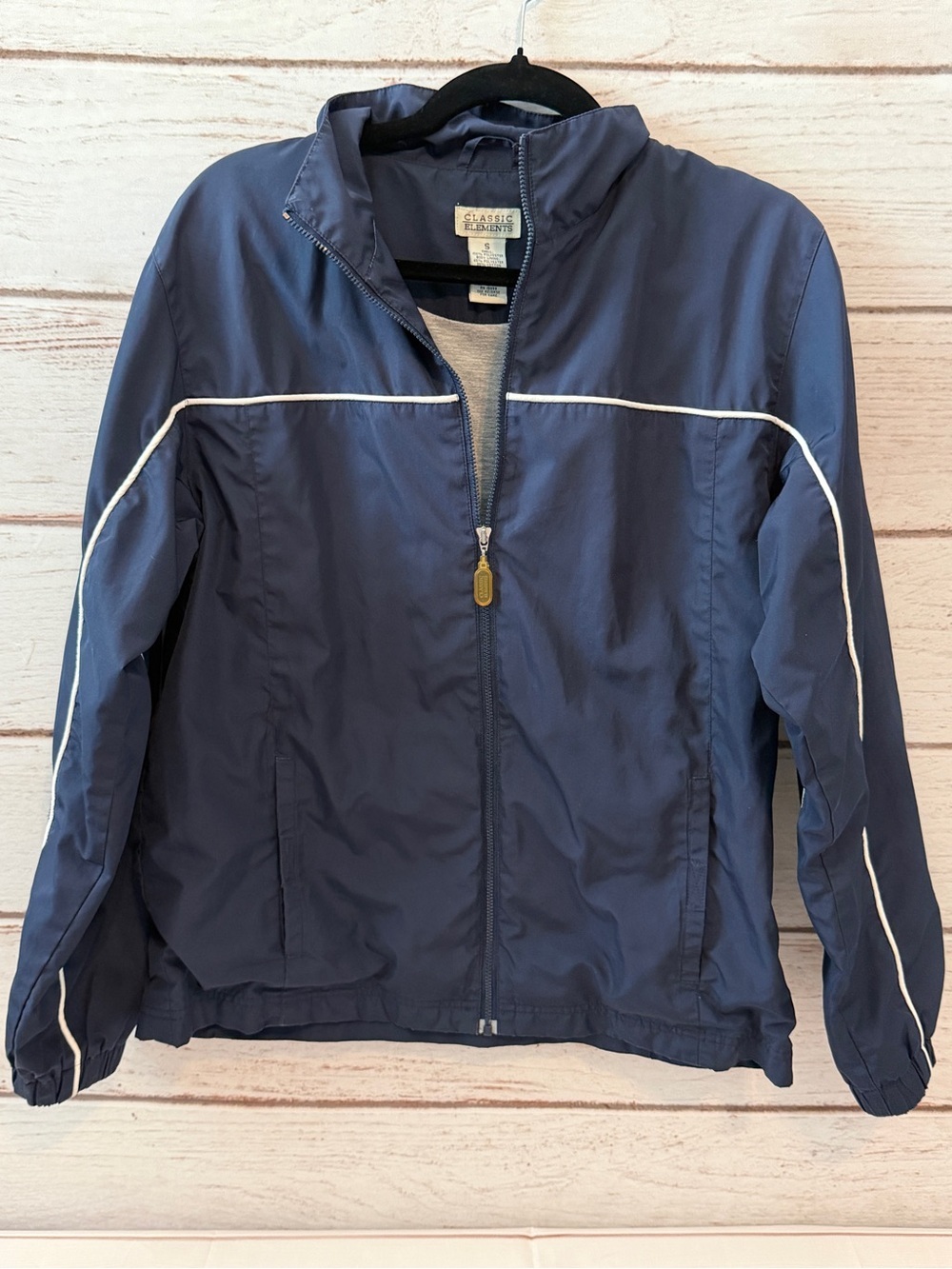 Classic Elements Blue Full Zip Windbreaker Jacket Women’s Small Lightweight